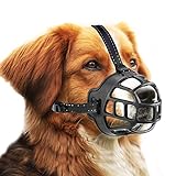OHCOZZY Maulkorb für Hunde, Silikon-Korb Hund Maulkörbe für kleine, mittlere und große Hunde mit verstellbaren Riemen (Größe 3, Schwarz)