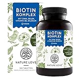 Biotin mit Zink & Selen - hochdosiert mit 10.000µg - 365 Tabletten für Haare, Haut und Nägel - angereichert mit Vitamin B5 & Silizium - Haar Vitamine im Jahresvorrat - vegan & laborgeprü