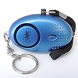 Mini Minder Key Ring Persönliche Schlüsselalarm Angriff Rape Alarm 140dB mit Fackel (Blau)