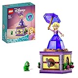 LEGO 43214 Disney Princess Rapunzel-Spieluhr, Prinzessinnen Spielzeug Zum Bauen Mit Rapunzel Mini-Puppe, Diamantkleid Und Chamäleon Pascal Fü