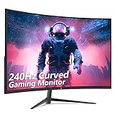 Z-Edge 27 Zoll Curved Gaming Monitor 240Hz 1ms MPRT Full HD LED Monitor, 350cd/m² Helligkeit, 16:9 Curved Bildschirm, FreeSync, HDMI 2.0 & DisplayPort 1.2, Lautsprecher - Schw