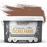 SEEBAUER diy Sockelfarbe Braun 5L für Außen (No. 601 Chestnut Tree) Rissfüllende Spezialfarbe für Fassade, Sockel und Dach - Geeignet für Putz, Mauerwerk und B