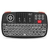 Rii Bluetooth Tastatur mit touchpad(Bluetooth 4.0 + 2.4G Wireless), Mini Tastatur with Scrollrad und LED Hinterleuchtet（Deutsches Layout, schwarz）
