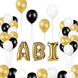 ABI Folienballon Girlande,Abitur Deko Luftballons,Ballons Gold Buchstabe, Balons Abschluss, Deko set für die Abi-Feier/Schul Abschluss/Dekoration Aula (gold)