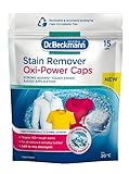 Dr. Beckmann Fleckenentferner Oxi Power Caps | Beseitigen Sie hartnäckige Flecken | Praktische, gebrauchsfertige Kappen | für Maschinenwäsche und Einweichen | 15 Kapp