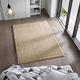 Taracarpet Kurzflor Flachgewebe Teppich für Wohnzimmer, Kinderzimmer und Schlafzimmer Einfarbig Uni Gold Gelb 120x170