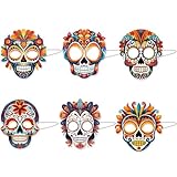 Swetopq Totenkopf Gesichtsmasken Knochen Maskerade Masken Tag Der Toten Masken Halloween Kostüme Masken Für Mexikaner Maskerade Halloween Papiermasken Halloween Kostüm Requisite Tag Der Toten Mask