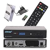 Ankaro DCR 3000 Plus digitaler 1080p Full HD Kabel-Receiver für Kabelfernsehen mit PVR Aufnahme Funktion (HDTV, DVB-C/C2, HDMI, Scart, Coaxial, Mediaplayer, USB) automatische Installation–schw