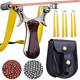 EVEJEG Zwille Schleuder, Schleuder Set, Schleuder Gummi, Schleuder für Erwachsene, Sport Outdoor Schleuder, 200 Stahlkugeln und 300 Tonkugeln, 3 Gummibänder, mit Visierfür die Jagd, Jag