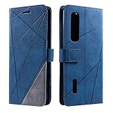 SONWO Hülle für Oppo Find X2 Pro, Premium Leder PU Handyhülle Flip Case Wallet Silikon Bumper Schutzhülle Klapphülle für Oppo Find X2 Pro, B