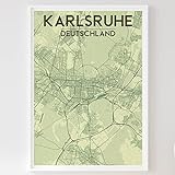 Mapdify Karlsruhe Stadtposter, dein Lieblingsort als Wandposter, Karte deiner Stadt, City
