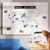 Die SCRATCH MAP Alternative! Nachhaltig, ultralanglebig, made in Germany - 'TRAVEL THE WORLD' - Weltkarte Reiserinnerung, Weltkarte zum rubbeln ist out - Größe 60x40
