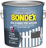 Bondex Holzfarbe für Außen, 2,5 L, Anthrazit, für ca. 25 m², Wetter- & UV-beständig, atmungsaktiv, seideng