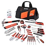 ValueMax Werkzeugset 219tlg, Werkzeugtasche bestückt, tägliche Werkzeuge, Werkzeugsatz für Haushalt, DIY, Heimwerker und Mechaniker bei Reparaturen zu Hause oder Profiarb
