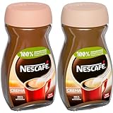 NESCAFÉ CLASSIC Crema, löslicher Bohnenkaffee aus mitteldunkel gerösteten Kaffeebohnen, kräftiger Instant-Kaffee mit samtiger Crema, koffeinhaltig, 2er Pack, 200g