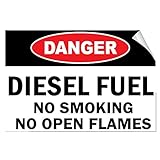 Aufkleber 'Danger Fuel Petrol Oil Fuel No Smoking No Open Flames' Style A Label Aufkleber 25,4 x 17,8