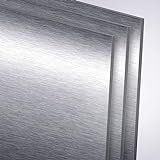Edelstahl Blech Zuschnitt 1.4301 (V2A) beidseitig geschliffen mit Schutzfolie, Größe Wählbar (2 mm, 100 x 200 mm)