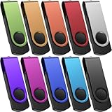 10 USB-Stick, 4 GB, Mehrfarbig, Geschwindigkeit, USB 2.0 aus Metall, Schlüsselanhänger, USB-Stick Multipack für Datenübertragung, Datenspeicherung