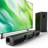 Saiyin Soundbar für Smart TV, 90W Compact Soundbar TV-Lautsprecher mit Subwoofer, 2.1Channel Home Theater Surround Sound System mit knackigen Stimmen und tiefen Bässen für TV PC Projek