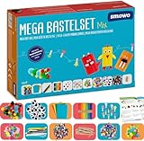 Smowo® Mega Bastelset Starterset - Bastelbox Mix - mit kreativen Bastelideen - Bunte Bastelbedarf Box zum basteln für Mädchen und Jung