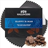 Hallingers Vollmilch Edel-Schokolade mit Honig & Joghurt, handmade (900g) - 10x Happy X Mas (Tafel-Karton) - zu Weihnachten, Glückwunsch, Danke - jetzt zu Weihnachten 2023 schenk