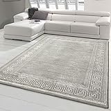 Teppich-Traum Schlichter Teppich Flur Wohn- & Schlafzimmer dezentes orientalisches Muster grau Größe 160x230
