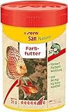 sera San Nature 100 ml - Farbfutter aus Flocken mit 10% Krill für die natürliche Farbentwicklung, Flockenfutter fürs Aquarium, Fischfutter mit hoher Futterverwertbarkeit (und somit weniger Algen)