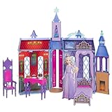 Disney Die Eiskönigin - Puppenhaus des Schlosses in Arendelle (60 cm+) mit ELSA-Puppe, 4 Spielbereichen und 15 Möbel- und Zubehörteilen aus dem Disney-Film Die Eiskönigin II, HLW61