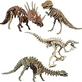 Fycooler Kinder 3D Holzpuzzle Dinosaurier Baukasten - Holzhandwerk Kinder Puzzle Dino Holzpuzzle Dinosaurier Skelett Hölzerne 3D Puzzle DIY Geschenk-Diplodocus/Tyrannosaurus/Triceratops etc. 4S