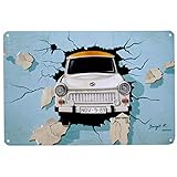 Blechschild Trabant | Metall, 20x30 cm | DDR Nostalgie | Wand Dekoration | Retro Vintage Schild | Geschenk & S