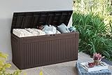 Koll Living Auflagenbox/Kissenbox 270 Liter 100% Wasserdicht mit Belüftung dadurch kein übler Geruch/Schimmel Moderne Holzoptik Deckel belastbar bis 250 KG (2 Personen)