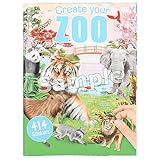 Depesche 12753 Sticker-Album 'Create your Zoo', Sticker-Heft mit coolen Motiven und 3 Doppelseiten Aufklebern, ca. 22 x 30 x 0,5