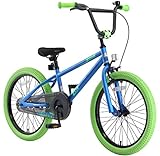 BIKESTAR Kinderfahrrad für Mädchen und Jungen ab 6-7 Jahre | 20 Zoll Kinderrad Kinder BMX Freestyle | Fahrrad für Kinder Blau & Grün | Risikofrei T