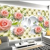 Fototapete Kreative 3D-Stereo-Blumenwandtapete Wohnzimmer-TV-Sofa-Hintergrundwanddekor 3D-Wandbildtapeten,200cmx140