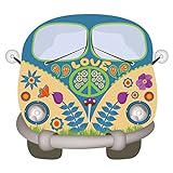 easydruck24de Sticker Motiv Flower-Power Hippie Bus I 20 x 18 cm I bunt I Auto-Aufkleber wetterfest I kfz_487