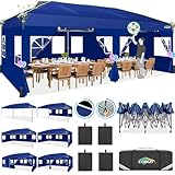 COBIZI Pavillon 3x6 Faltpavillon 3x6 wasserdicht Winterfest,Gardenpavillon Partyzelt Pop Up Pavillon Klappbar Zelt mit 6 Seitenwnden mit Belüftungsöffnungen, Sandsack für Markt, Freien,Navy B