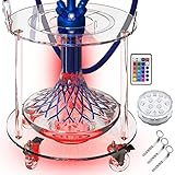 DILAW® Premium Shisha Tisch | Komplettes Set inklusive LED Untersetzer | mit 3 Schlauchhalter | Indoor und Outdoor geeignet | Aus hochwertigem Acryl-Plexiglas | Sicherer Umfallschutz, Transp