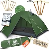 NORDBÄR® Zelt für 2-4 Personen Ultraleicht & wasserdicht | 2-4 Mann Zelt für Camping, Trekking, Festival | Outdoor Zelt, Trekkingzelt, Campingzelt (3-4 Personen Zelt)