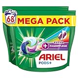 Ariel Allin1 PODS, Flüssigwaschmittel-Kapseln Color+ Extra Faserpflege 68 Waschladungen, Fasertiefe Reinheit + Farbschutz und F