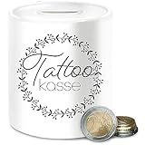 Spardose - Spardosen - Tattoo Kasse Cash Sparen - Unisize - Weiß - Money Geld zum öffnen Geschenk für S