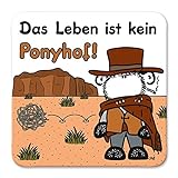 Sheepworld, Gruss & Co - 81040 - Untersetzer Nr. 24, Das Leben ist kein Ponyhof!, Kork, 9,5cm x 9,5