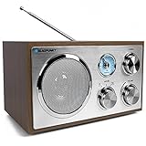 Blaupunkt RXN 180 Nostalgieradio in zeitlosem Holz-Design, mit PLL-UKW-FM-Radio, Bluetooth, AUX-IN, einfache Bedienung, hochwertige Drehregler & Holzkorpus für kraftvollen Klang, W