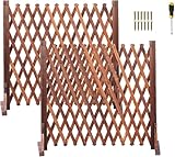 uyoyous 2 Stück Verstellbar Rankgitter Holzzaun Ausziehbar Hunde Zaun bis 160cm Zusammenfaltbar Variabel Ausziehbares Treppenschutzgitter, Scherenzaun Kletterhilfe, Freistehend Garten Balkon T