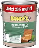 Bondex Douglasien Öl 3 L für 66 m² | Extrem wasserabweisend | Schützt vor Rissbildung und Austrocknung | Atmungsaktiv | matt | Holzöl | H