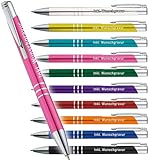 creativgravur - Kugelschreiber mit Gravur | Skotti - personalisierter Stift - Werbekugelschreiber mit Wunschtext & Logo - kurze Tage Lieferzeit (25 Stück)