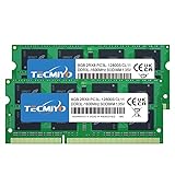 TECMIYO 16GB (2x8GB) DDR3 Arbeitsspeicher PC3L 12800S RAM Sodimm DDR3 / DDR3L 1600MHz CL11 PC3-12800 1.35V/1.5V 204Pin Non-ECC Ungepufferter SODIMM-Speicher RAM für MacBook Pro,Imac,MacBook M
