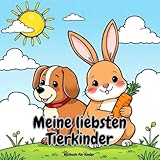 Meine liebsten Tierkinder - Malbuch für Kinder: Über 50 niedliche Tiermotive, ideal zum Kritzeln und ersten M