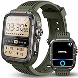 Smartwatch Herren mit Telefonfunktion, 1.8' Militär Smart Watch mit Alexa,100 Sportmodi Sportuhr, IP68 Wasserdicht, Pulsmesser, Schlafmonitor, Schrittzähler, Spo2, Fitness Tracker für Android IOS