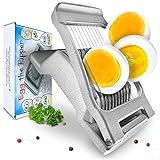 Egg the Ripper Eierschneider Eierteiler aus Aluminium und rostfreien Edelstahl-Drähten Eierharfe für perfekte Scheiben Bonus: Gratis e-Book mit Eier-Rezep