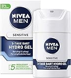Nivea Men Sensitive 3-Tage Bart Hydro Gel im 1er Pack (1 x 50 ml), Feuchtigkeitscreme für Männer mit empfindlicher Haut & 3-Tage Bart, beruhigende G